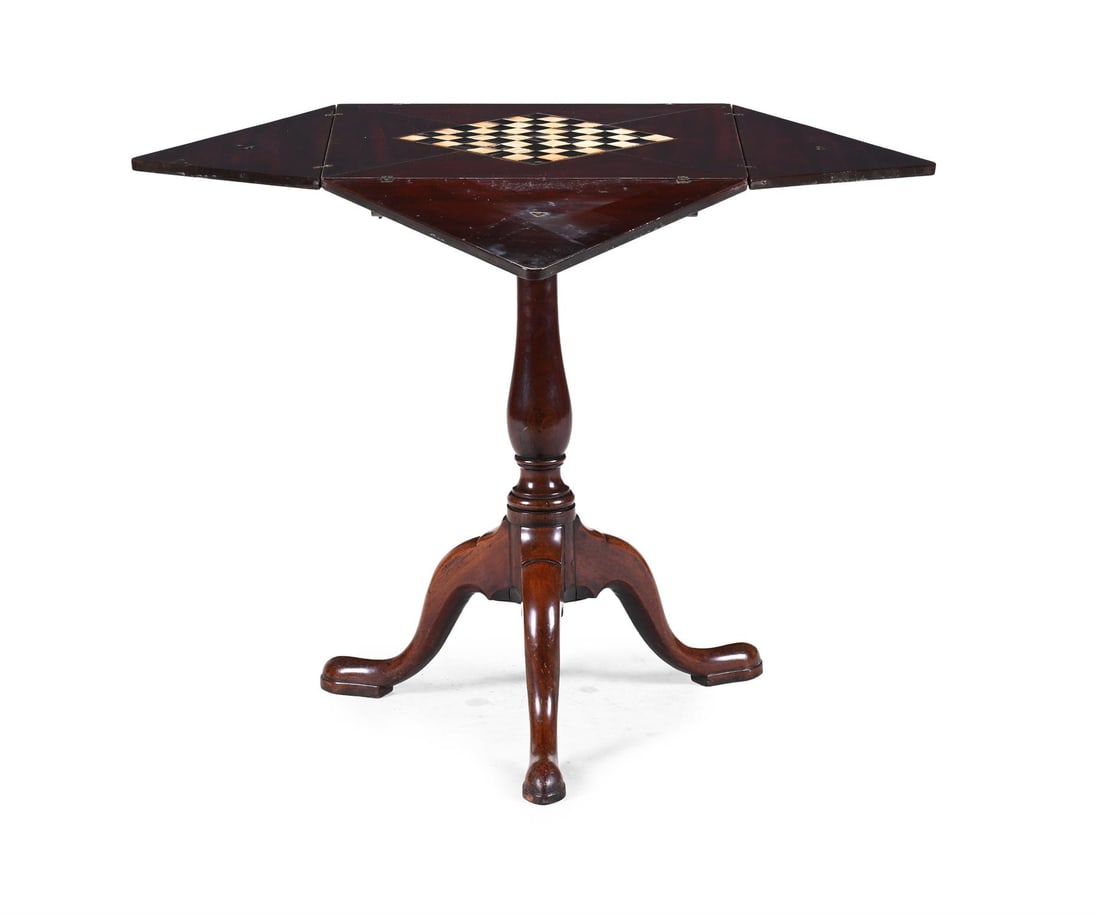 Y AN UNUSUAL GEORGE III MAHOGANY GAMES TABLE, CIRCA 1770 (1 of 4)