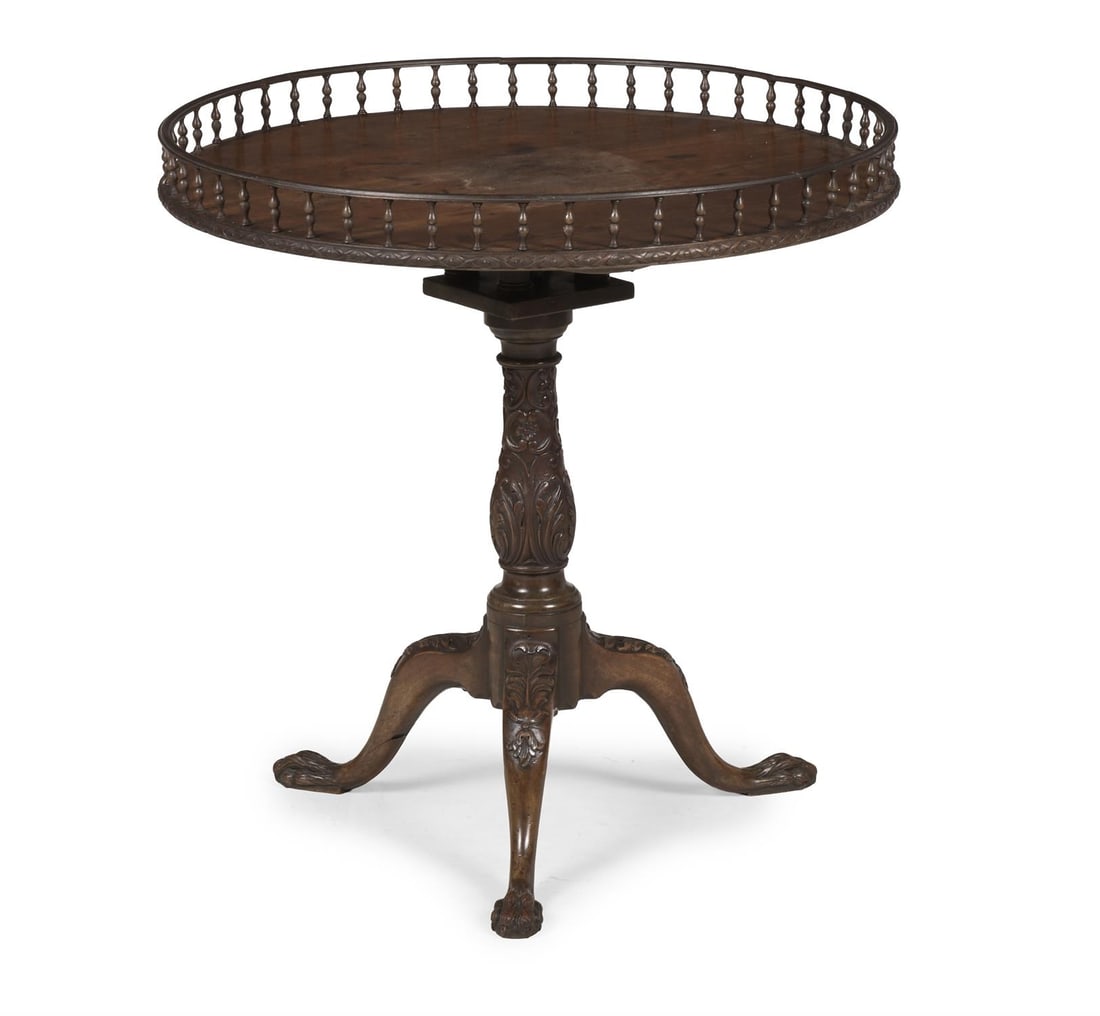 A GEORGE III MAHOGANY BIRDCAGE TRIPOD TABLE, CIRCA 1770 (1 of 5)