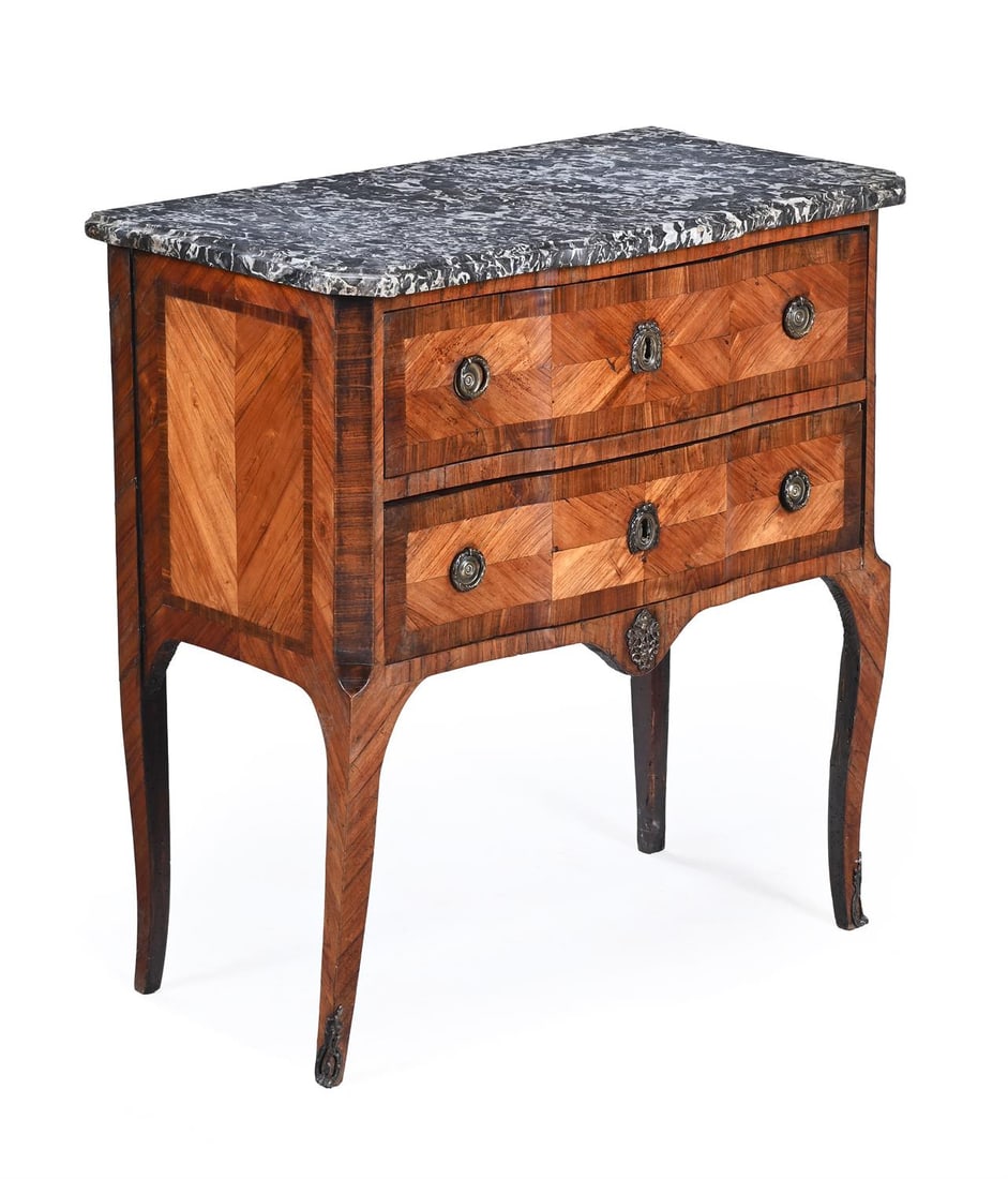 Y A LOUIS XVI TULIPWOOD AND KINGWOOD COMMODE, CIRCA 1780 (1 of 3)