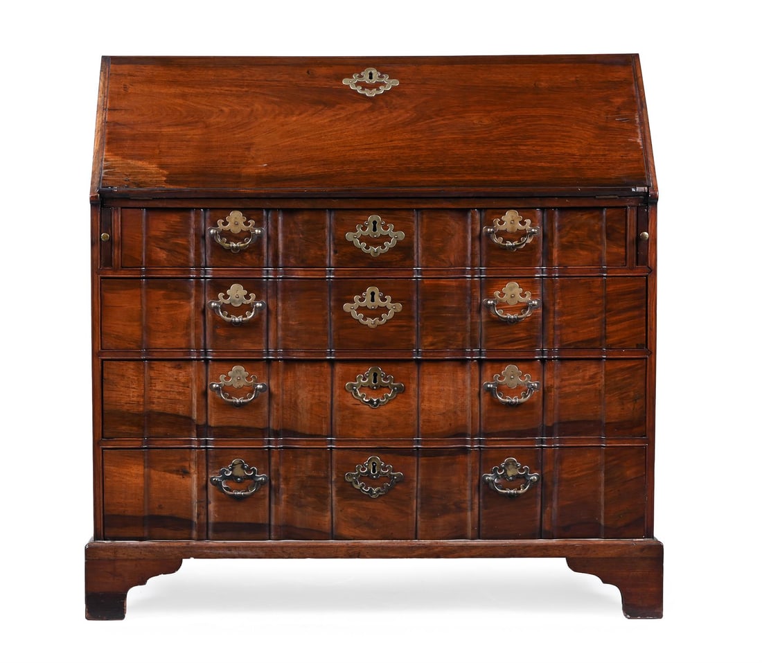 A CHINESE EXPORT PADOUK BUREAU, CIRCA 1780 (1 of 4)