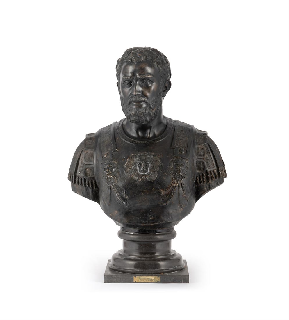 AFTER THE ANTIQUE, A LARGE BRONZE BUST OF SEPTIMUS SEVERUS, LATE 20TH CENTURY (1 of 6)