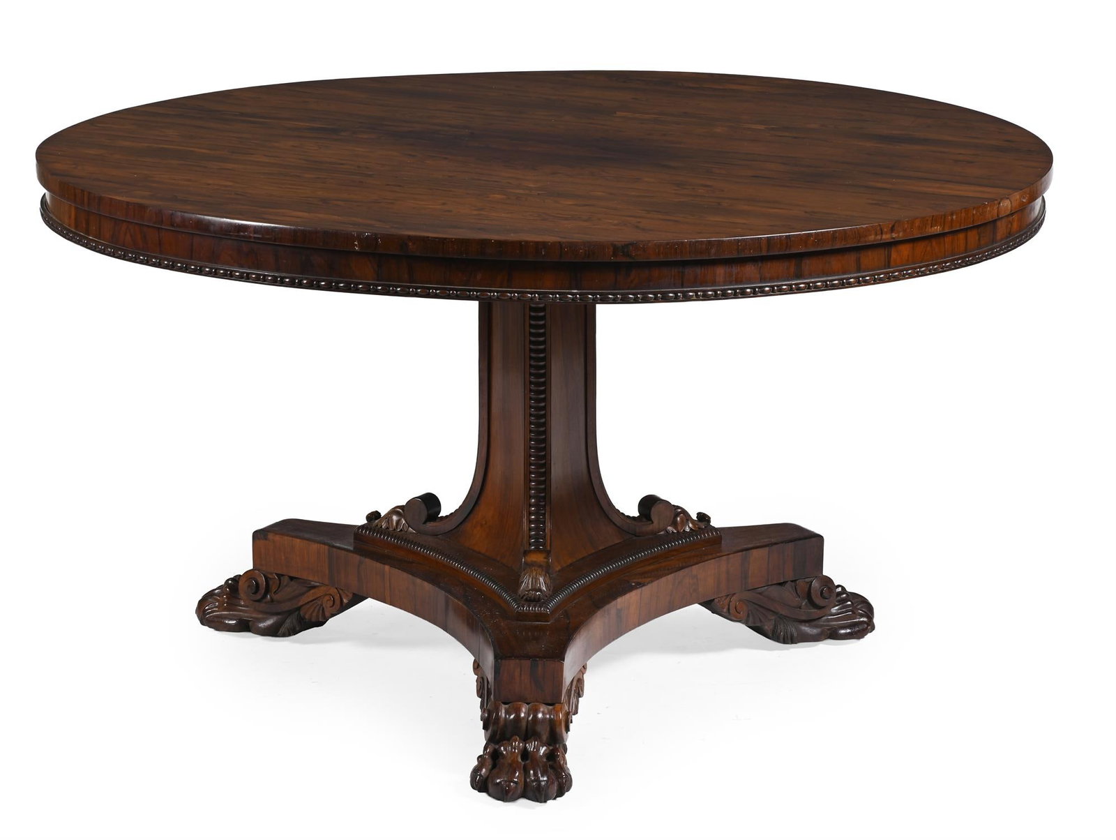 Y A REGENCY ROSEWOOD CENTRE TABLE, IN THE MANNER OF GILLOWS, CIRCA 1820 (1 of 3)