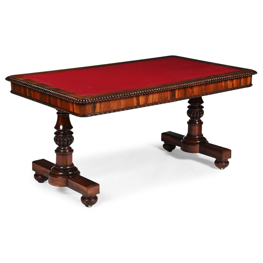 Y A REGENCY GONCALO ALVES LIBRARY TABLE, ATTRIBUTED TO GILLOWS, CIRCA 1820 (1 of 3)