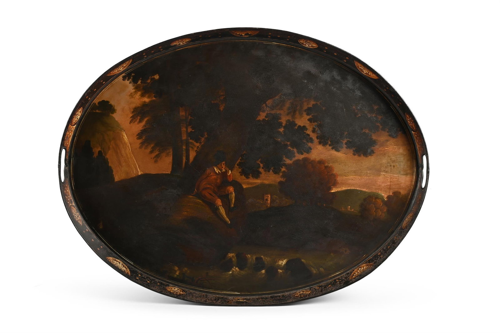A REGENCY TOLE AND POLYCHROME PAINTED TRAY, CIRCA 1815 (1 of 3)