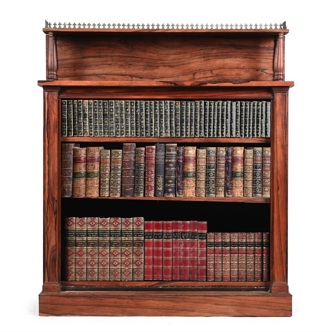 Y A GEORGE IV ROSEWOOD OPEN BOOKCASE, CIRCA 1815 (1 of 3)