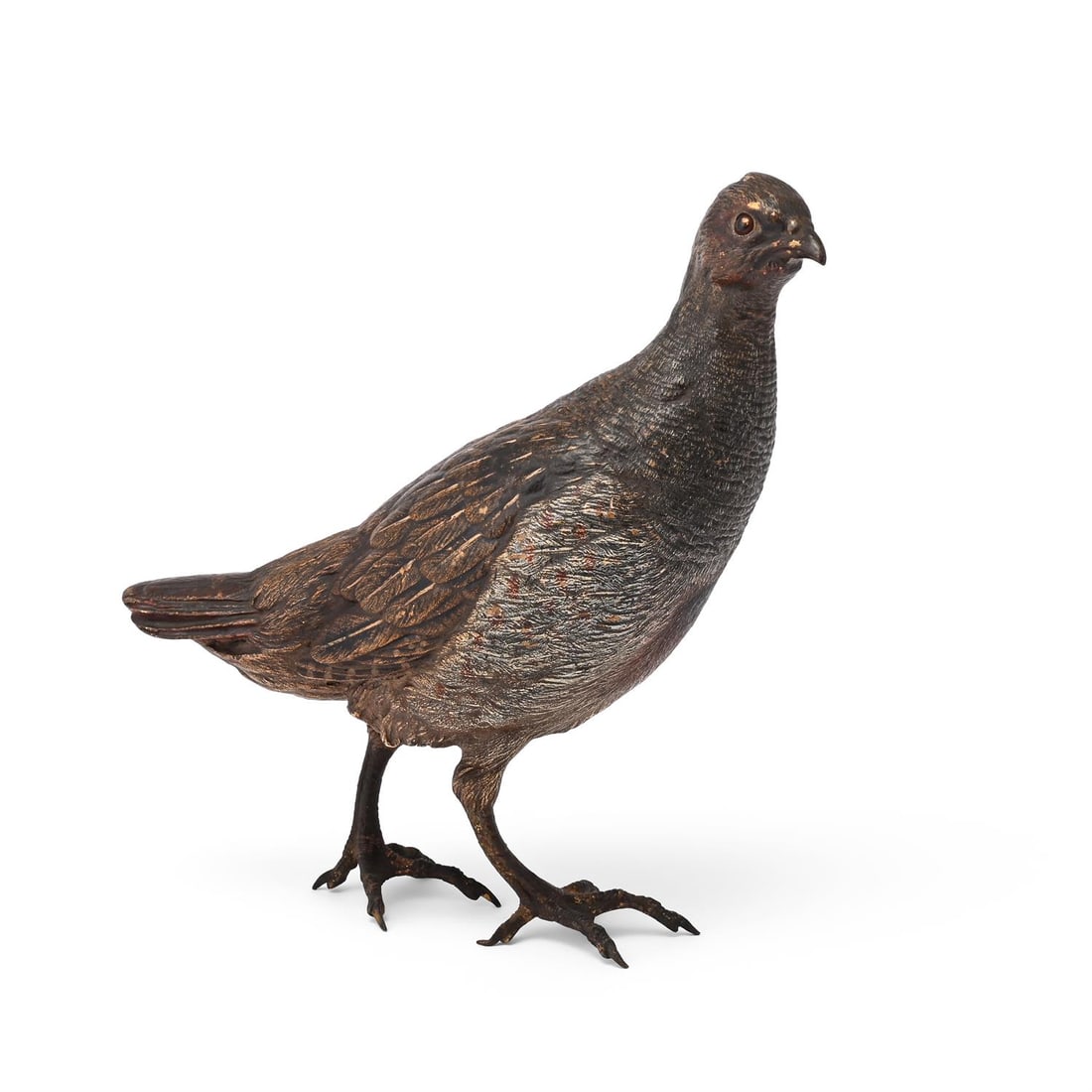 A VIENNA COLD PAINTED BRONZE PARTRIDGE, BY FRANZ BERGMAN, AUSTRIAN, LATE 19TH CENTURY (1 of 4)