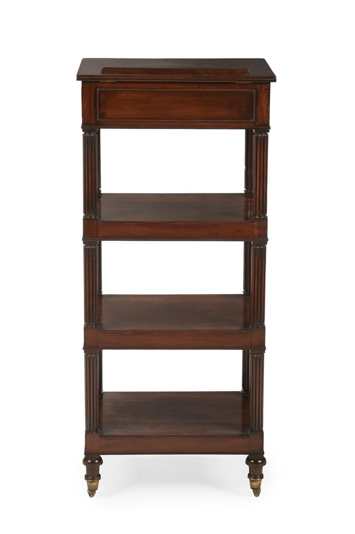 A REGENCY MAHOGANY FOUR TIER READING ETAGERE, BY WILLIAM WILKINSON, CIRCA 1820 (1 of 4)