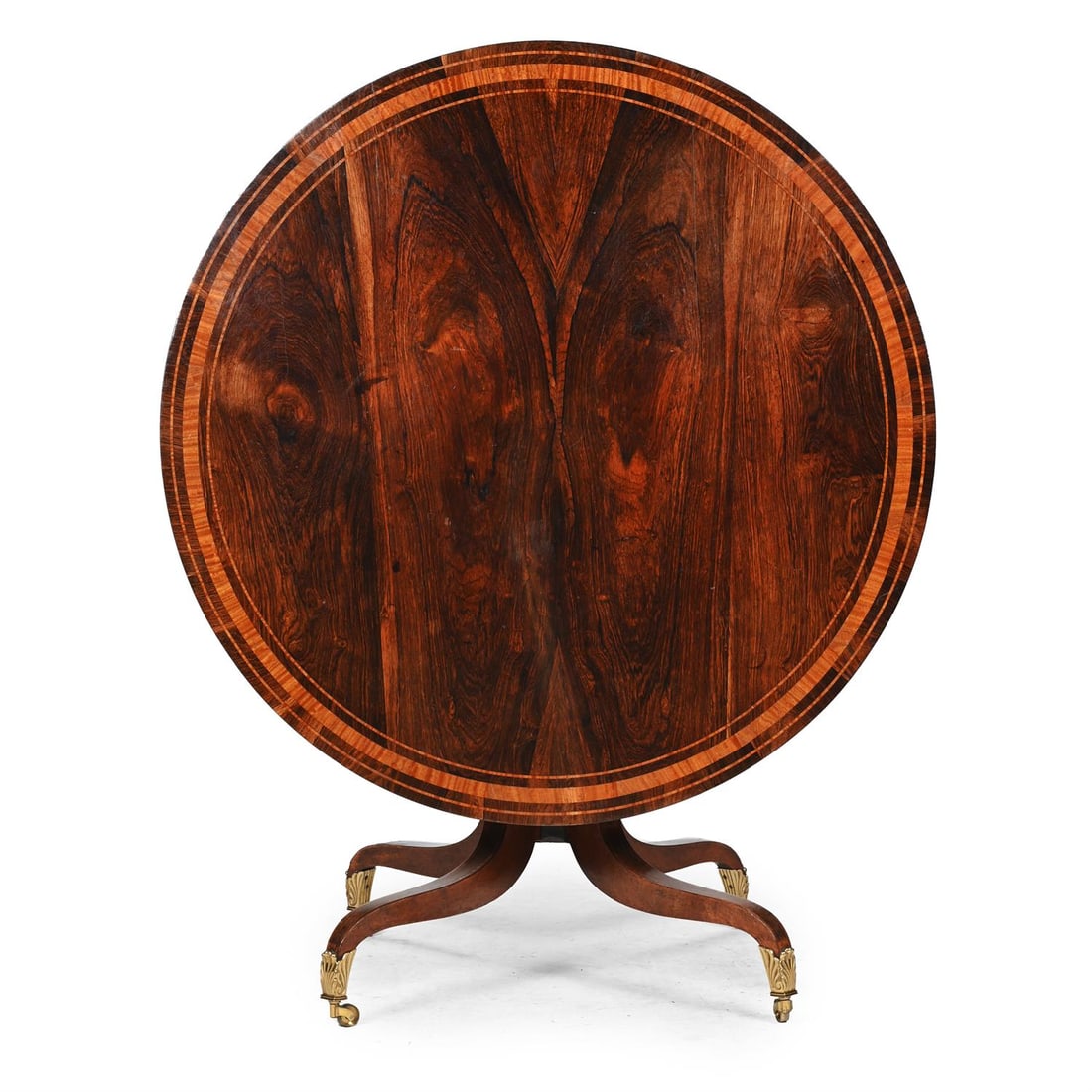 Y A REGENCY ROSEWOOD AND SATINWOOD CROSSBANDED CENTRE TABLE, CIRCA 1815 (1 of 3)