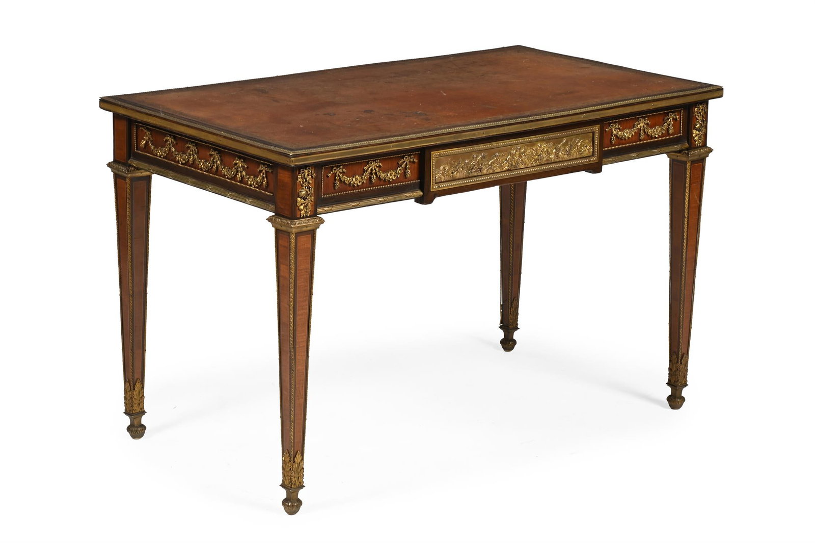 Y A NAPOLEON III AMARANTH, TULIPWOOD AND KINGWOOD LIBRARY TABLE, LAST QUARTER 19TH CENTURY (1 of 7)