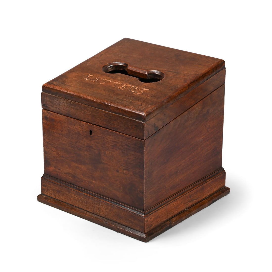 A VICTORIAN MAHOGANY AND INLAID LETTER BOX, MID 19TH CENTURY (1 of 3)