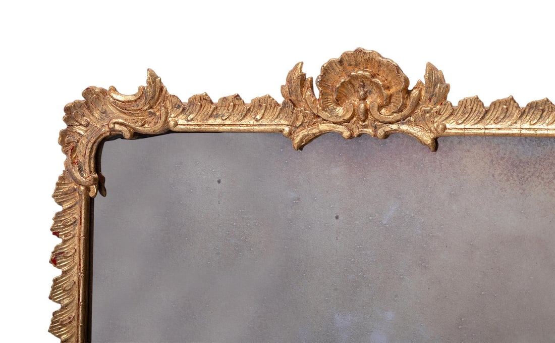 A CARVED WOOD AND GILT GESSO WALL MIRROR, FIRST HALF 19TH CENTURY - 3