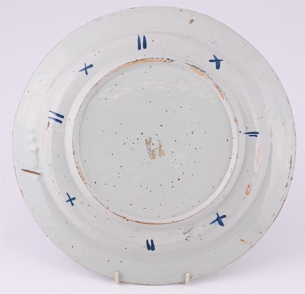 AN ENGLISH DELFT BLUE AND MANGANESE PLATE, POSSIBLY BRISTOL, MID 18TH CENTURY - 2