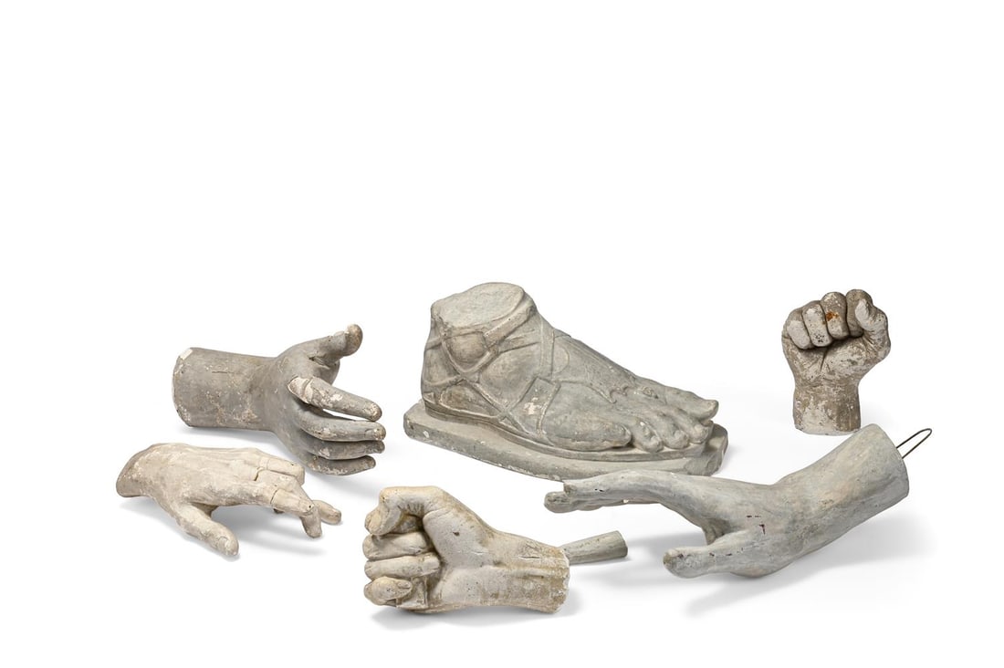 A COLLECTION OF PLASTER CASTS AND OTHER ITEMS, LATE 19TH CENTURY AND LATER - 3