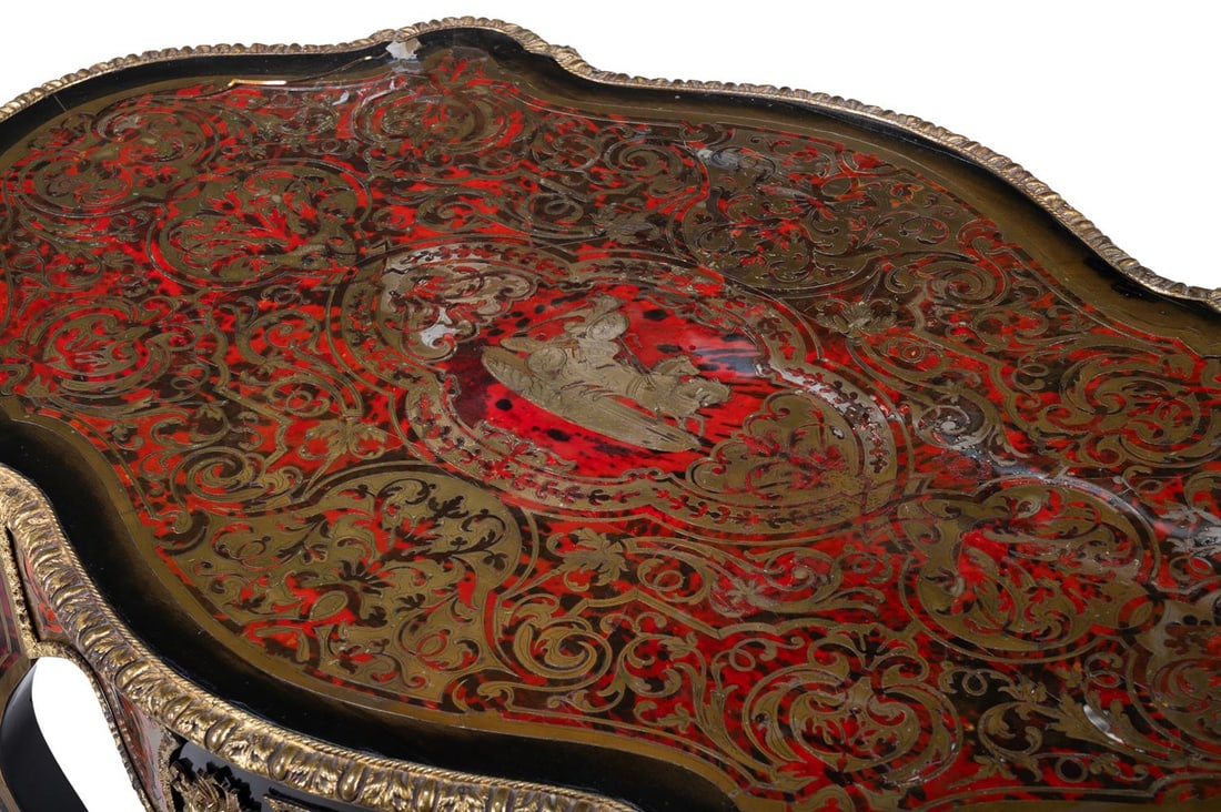 A NAPOLEON III BOULLE WORK CENTRE TABLE, CIRCA 1870 - 3