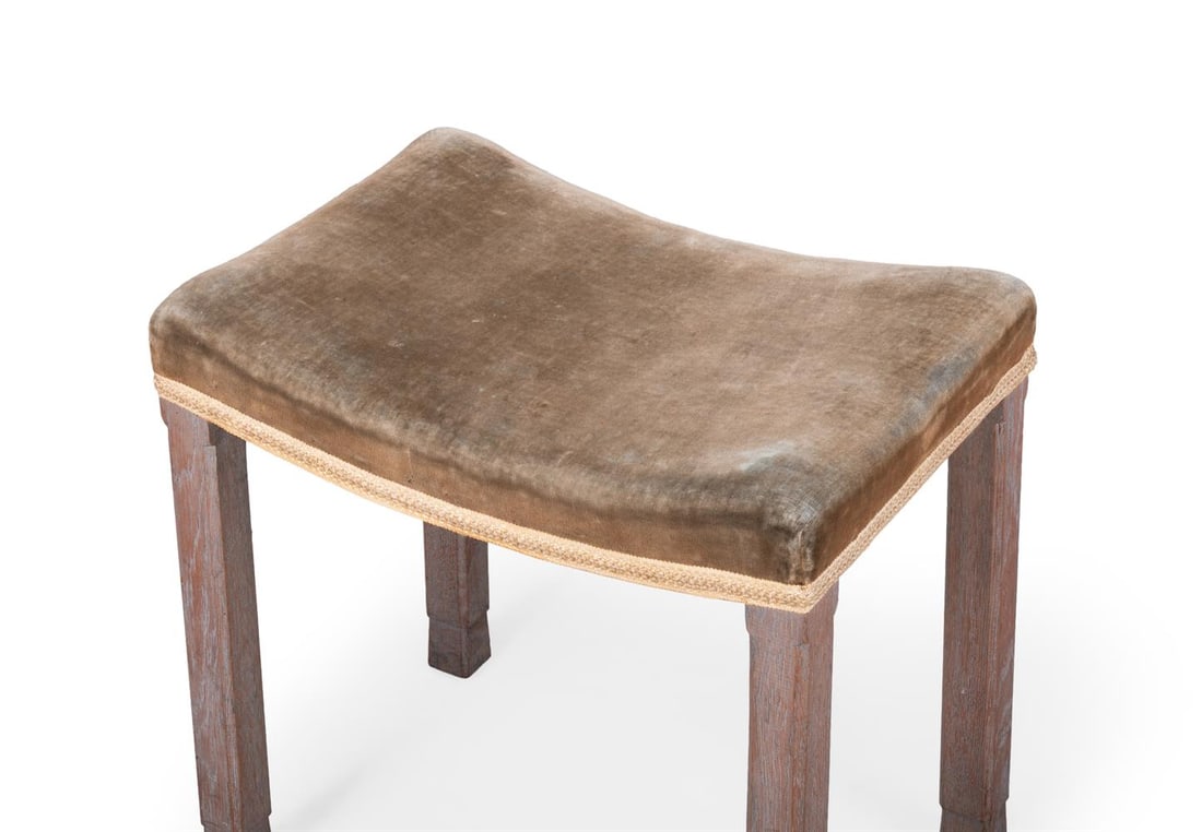 A KING GEORGE VI LIMED OAK CORANATION STOOL, PROBABLY BY GILLOWS, 1937 - 2