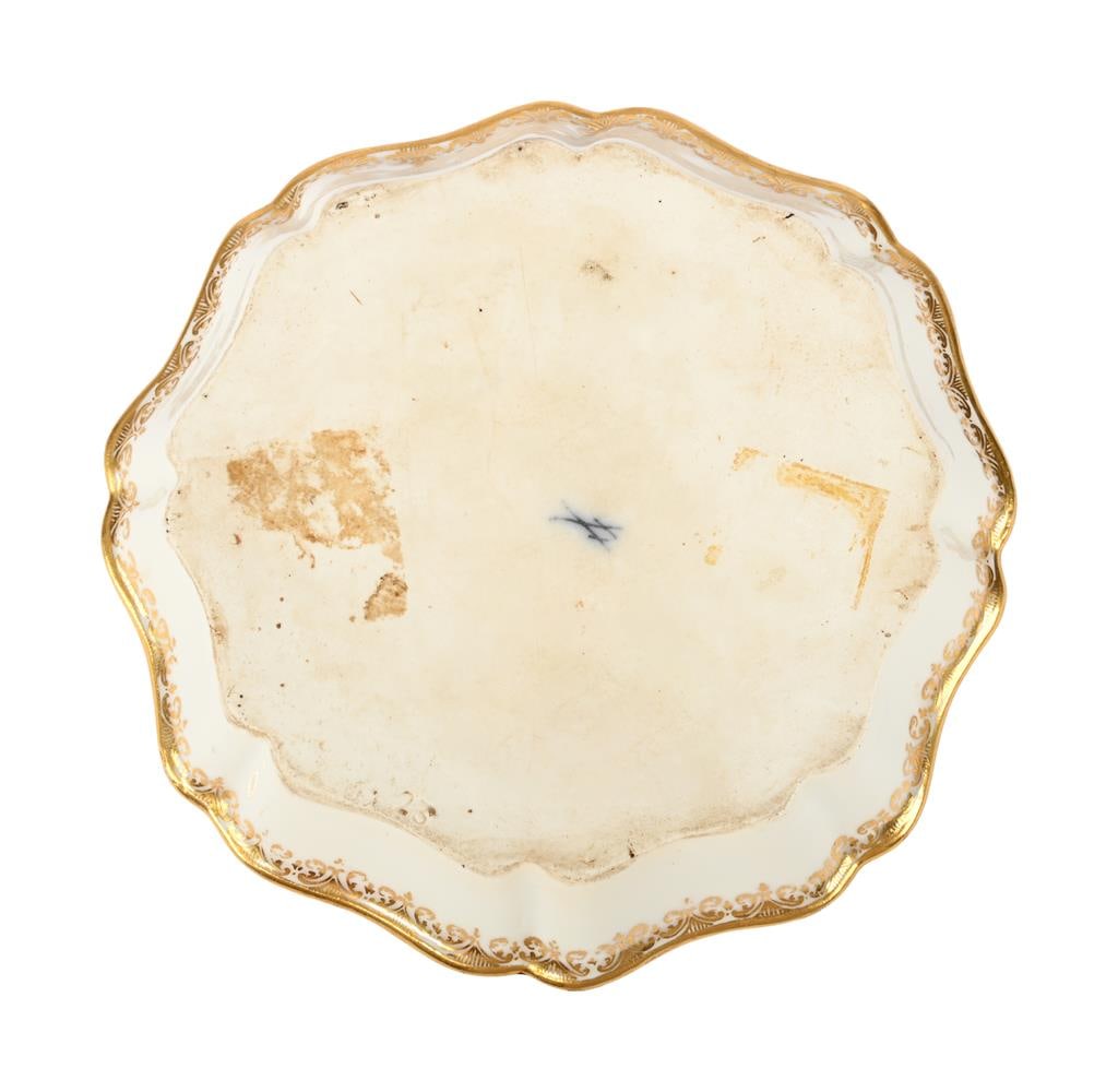 A MEISSEN TEAPOT STAND PAINTED WITH A MOTH AND OTHER INSECTS, CIRCA 1740-45 - 2