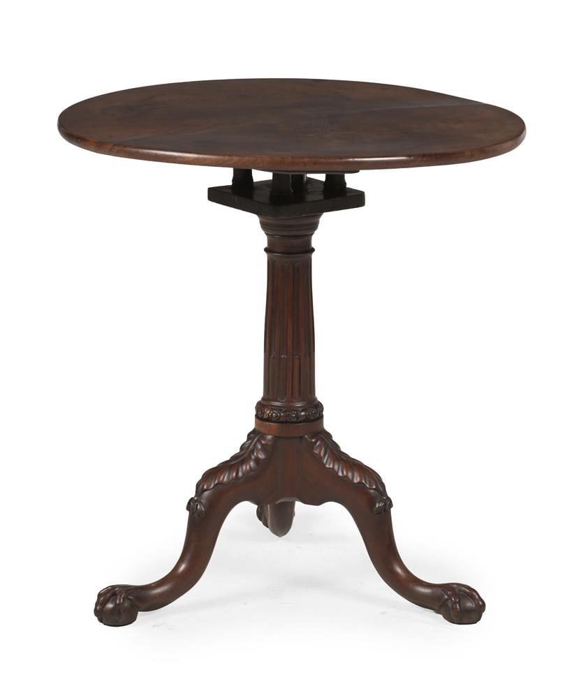 A GEORGE II MAHOGANY CIRCULAR TRIPOD TABLE, CIRCA 1750 - 2