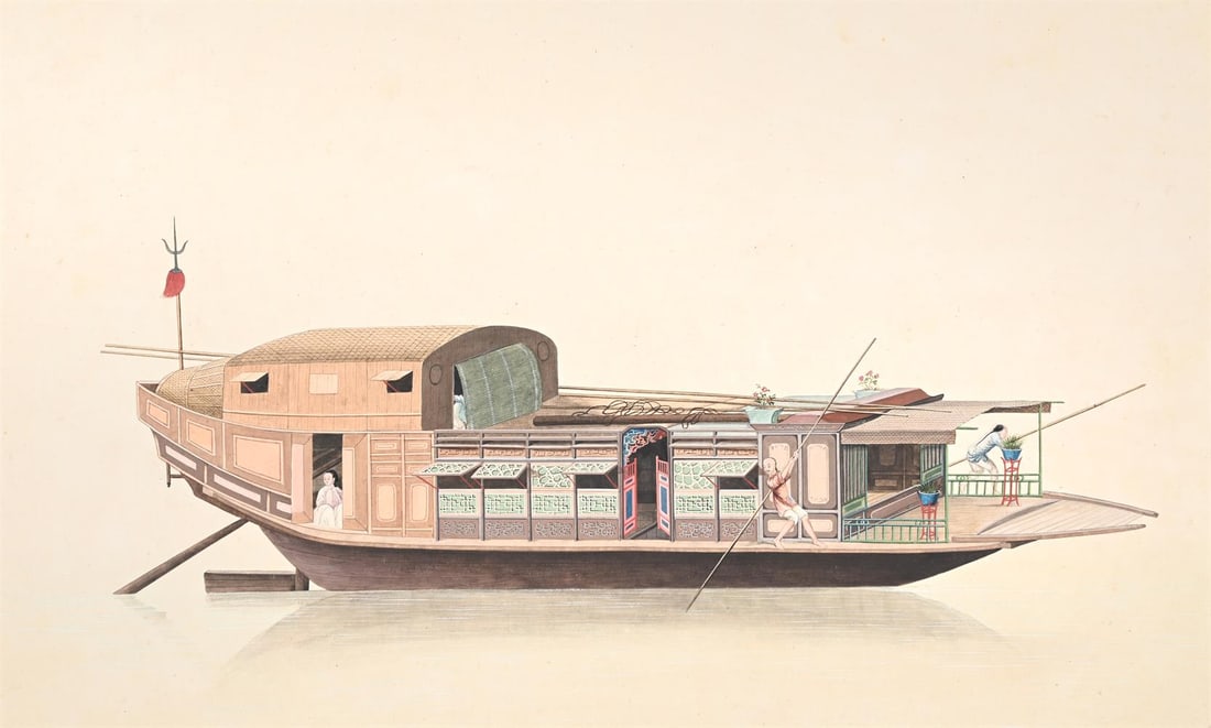 CHINESE SCHOOL (20TH CENTURY), STUDY OF A SAMPAN - 2