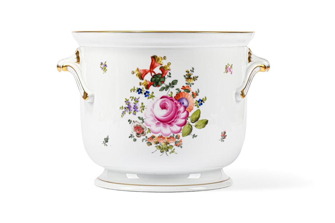 A LARGE HEREND PORCELAIN SEAU A BOUTEILLE OR WINE BOTTLE COOLER, MODERN - 2