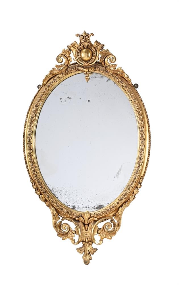A PAIR OF VICTORIAN CARVED WOOD AND GILT GESSO OVAL WALL MIRRORS, SECOND HALF 19TH CENTURY - 2