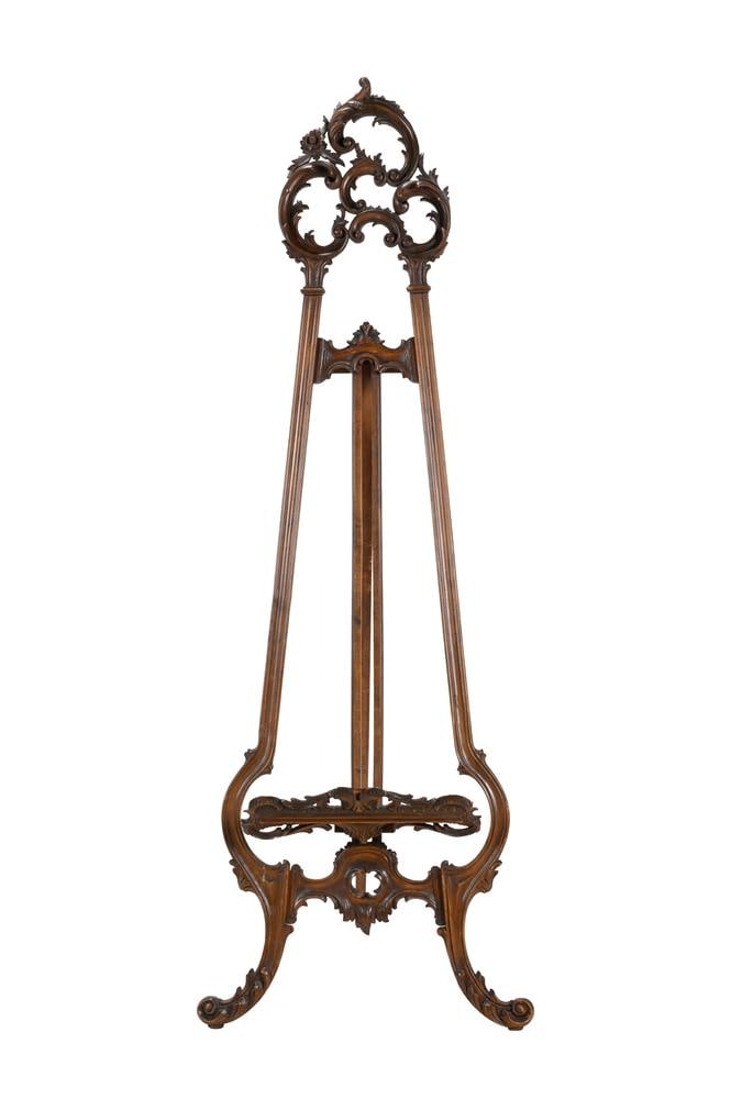 A CARVED WALNUT EASEL, FRENCH, LATE 19TH CENTURY - 2