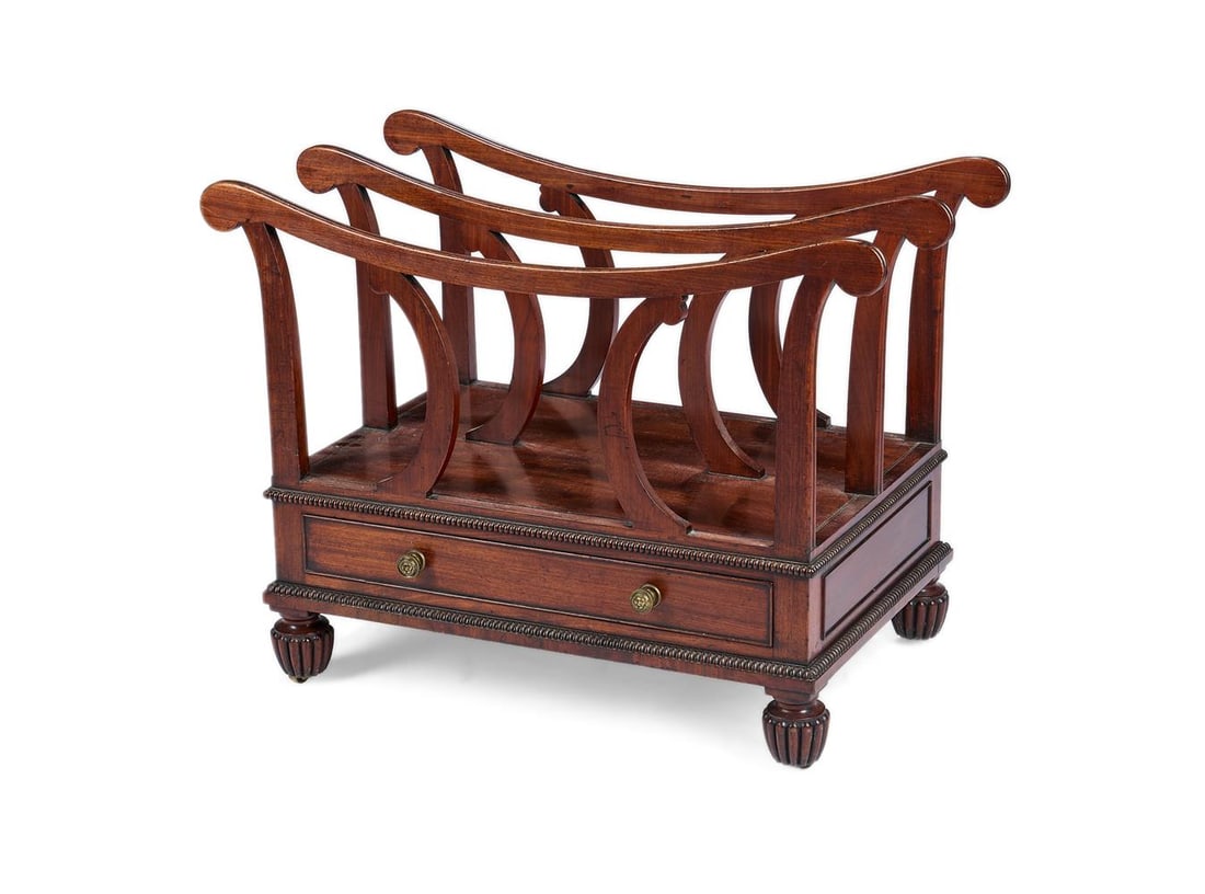 A GEORGE IV MAHOGANY CANTERBURY, ATTRIBUTED TO GILLOWS, CIRCA 1825 - 2