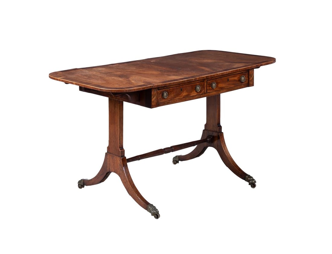 Y A REGENCY ROSEWOOD CROSSBANDED MAHOGANY SOFA TABLE, CIRCA 1815 - 2