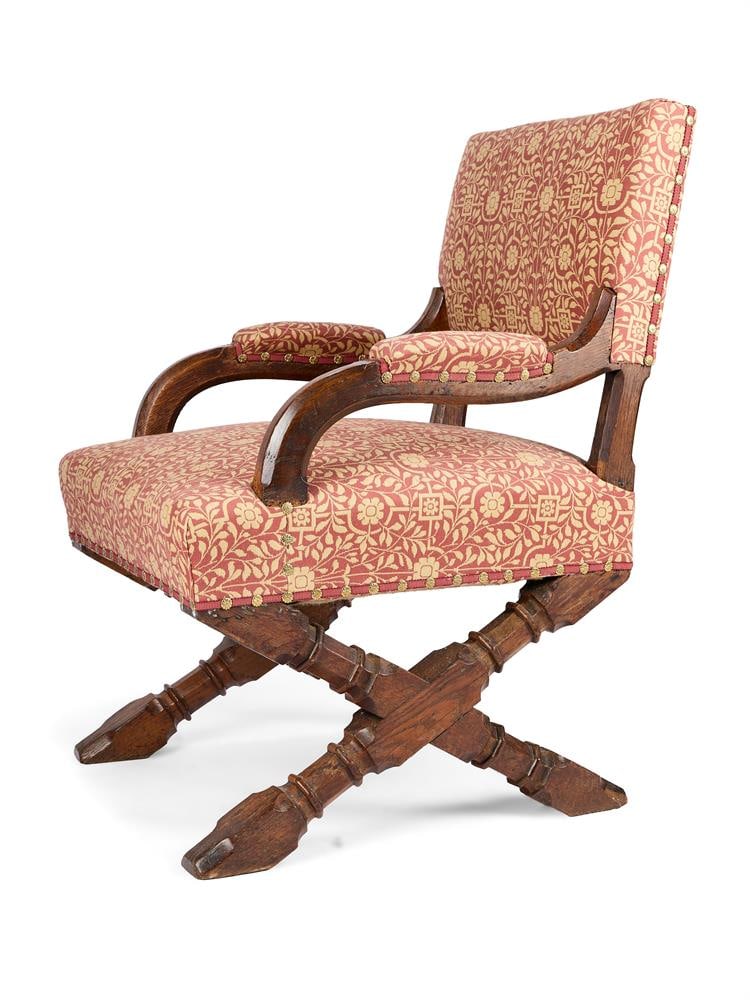 A VICTORIAN GOTHIC-REVIVAL ARMCHAIR, AFTER A DESIGN BY PUGIN, CIRCA 1890 - 3