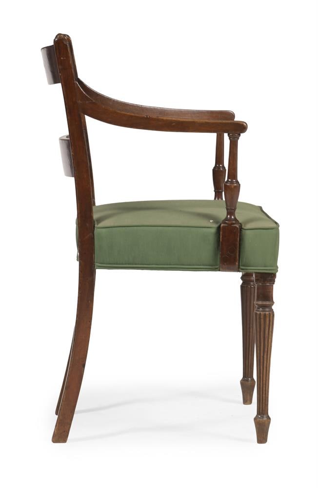 Y A GEORGE III MAHOGANY AND SATINWOOD BANDED ARMCHAIR, CIRCA 1800 - 3