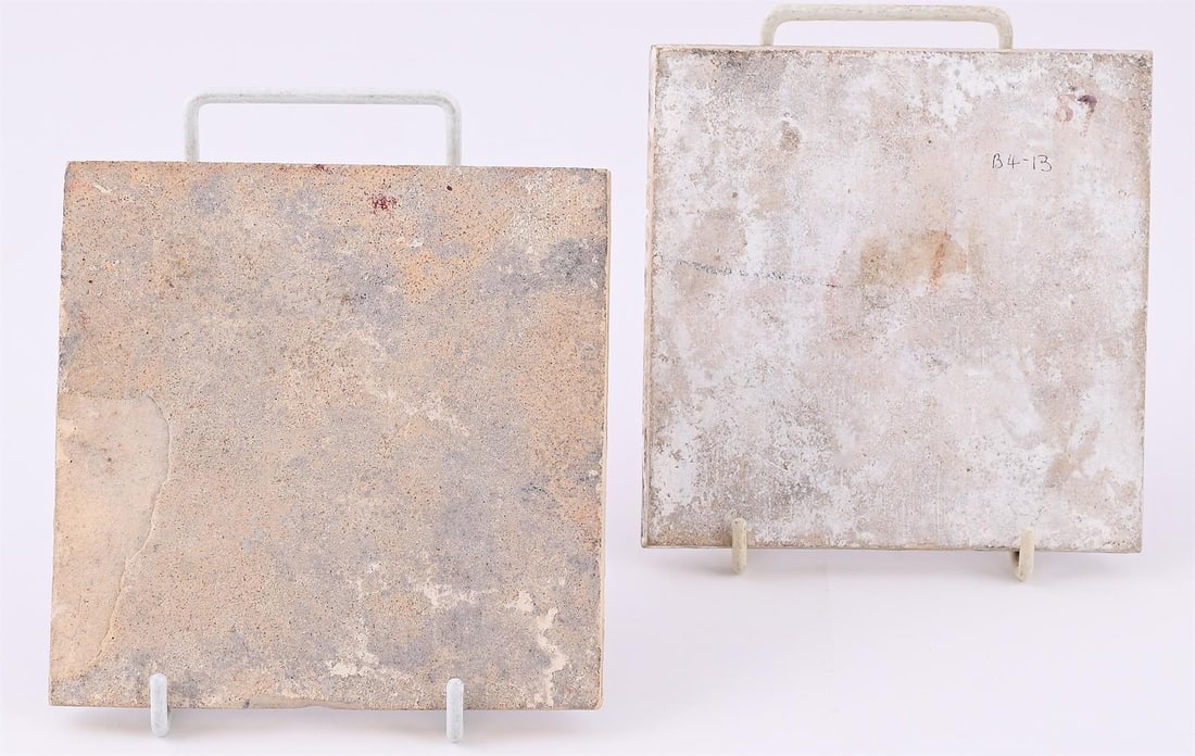 TWO ENGLISH DELFT IRON-RED TRANSFER PRINTED TILES, VARIOUS DATES THIRD QUARTER 18TH CENTURY - 2