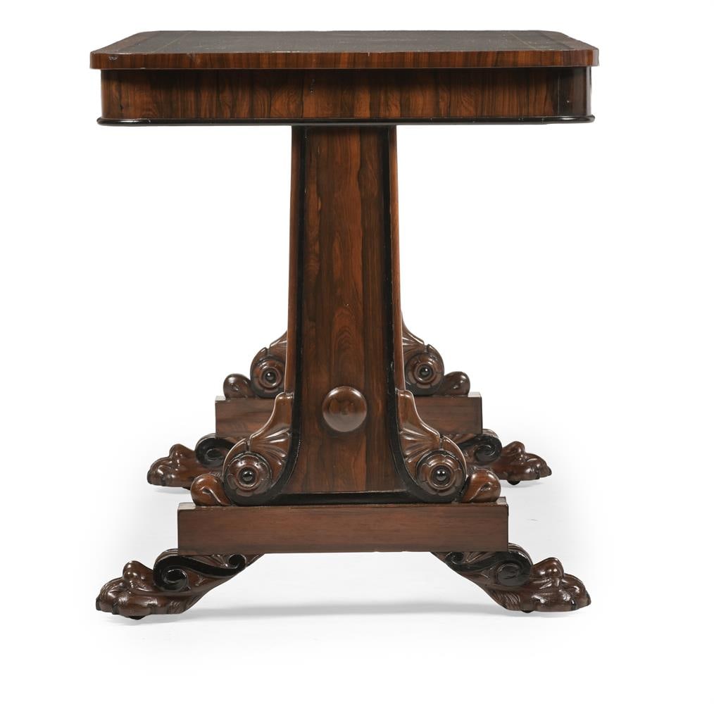 Y A GEORGE IV ROSEWOOD LIBRARY WRITING TABLE, CIRCA 1830 - 3