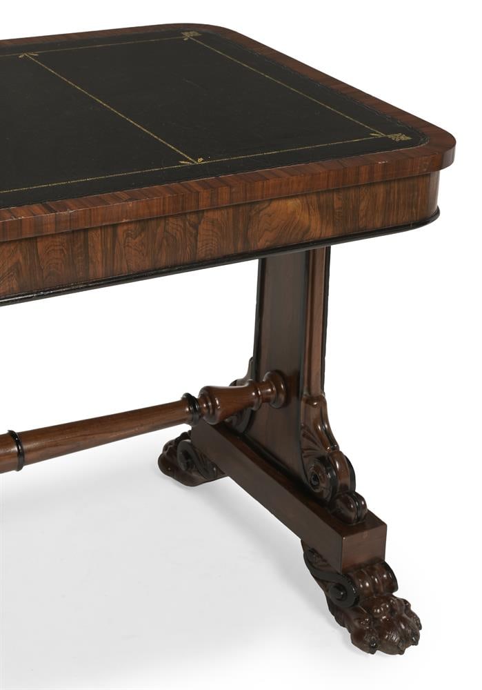 Y A GEORGE IV ROSEWOOD LIBRARY WRITING TABLE, CIRCA 1830 - 4