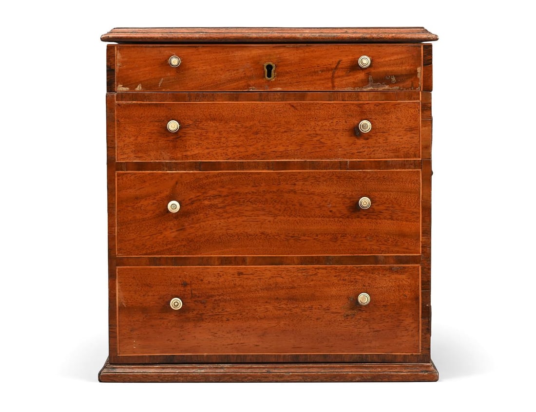 Y A GEORGE III MAHOGANY DOUBLE SIDED APOTHECARY CHEST, CIRCA 1800 - 2