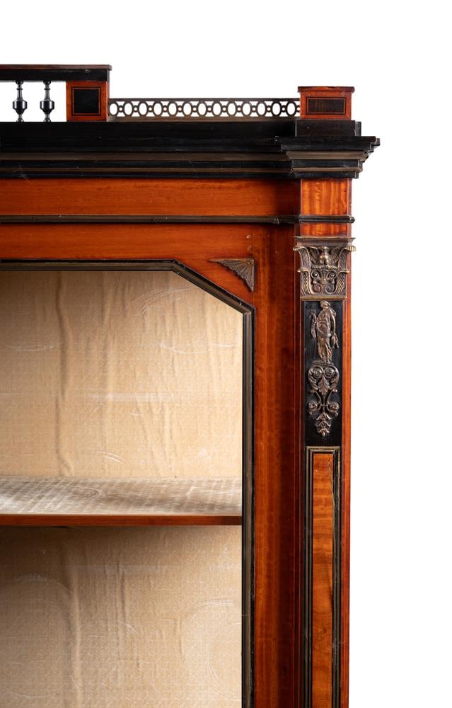 Y A SATINWOOD, EBONY AND TULIPWOOD GILT METAL MOUNTED DISPLAY CABINET, LAST QUARTER 19TH CENTURY - 2