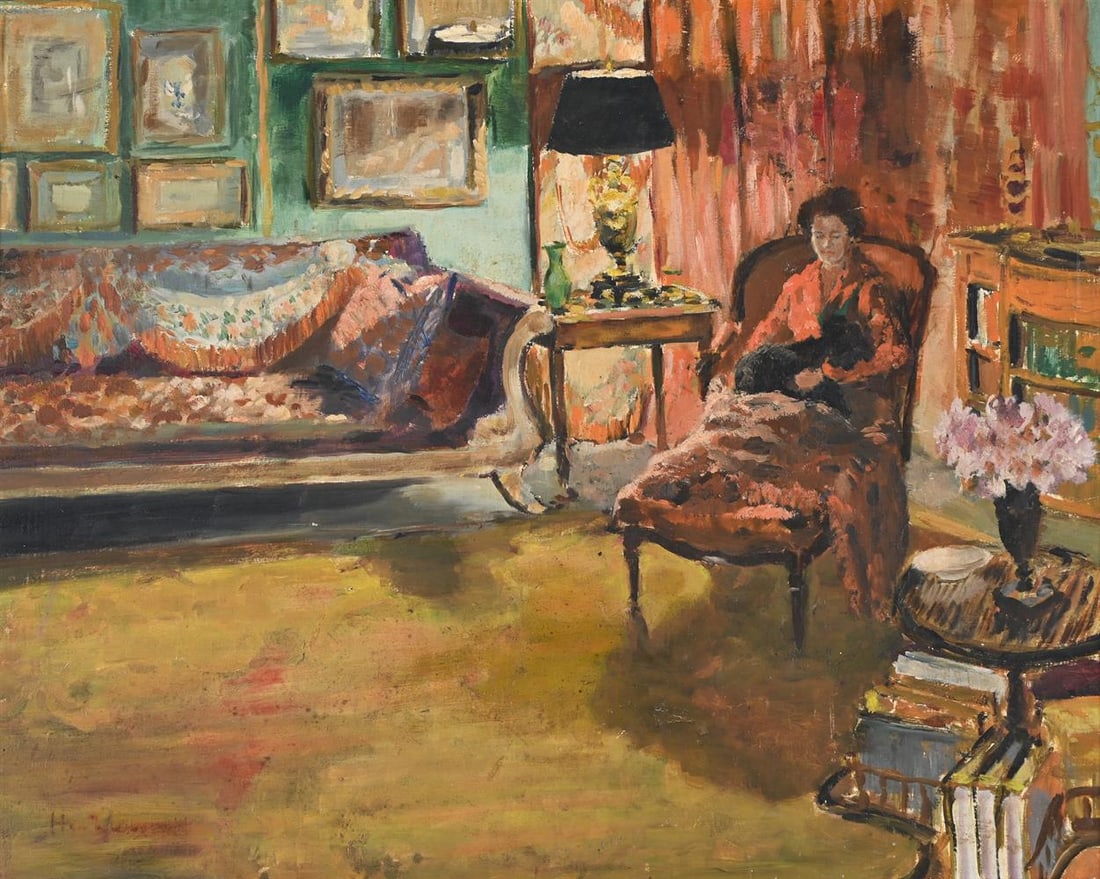 BRITISH SCHOOL (20TH CENTURY), WOMAN RESTING IN AN INTERIOR - 2