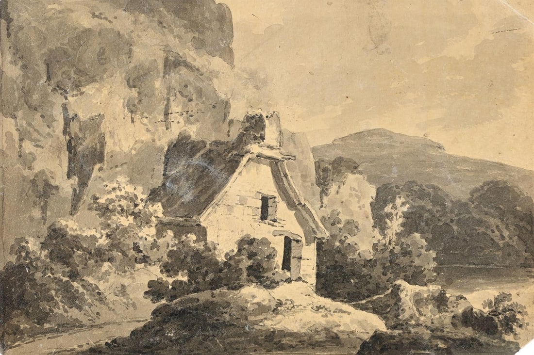 MONRO SCHOOL (BRITISH 19TH CENTURY), COTTAGE IN A LANDSCAPE - 2