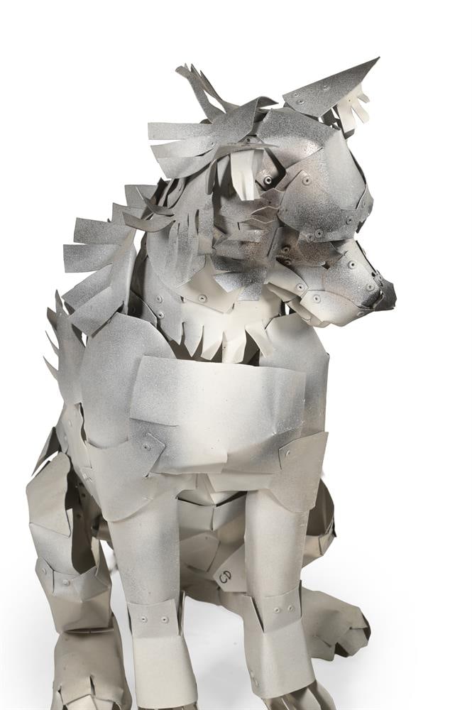 CARLOS DAWE, A METAL SCULPTURAL STUDY OF A FAMILY OF WOLVES, 20TH CENTURY - 2