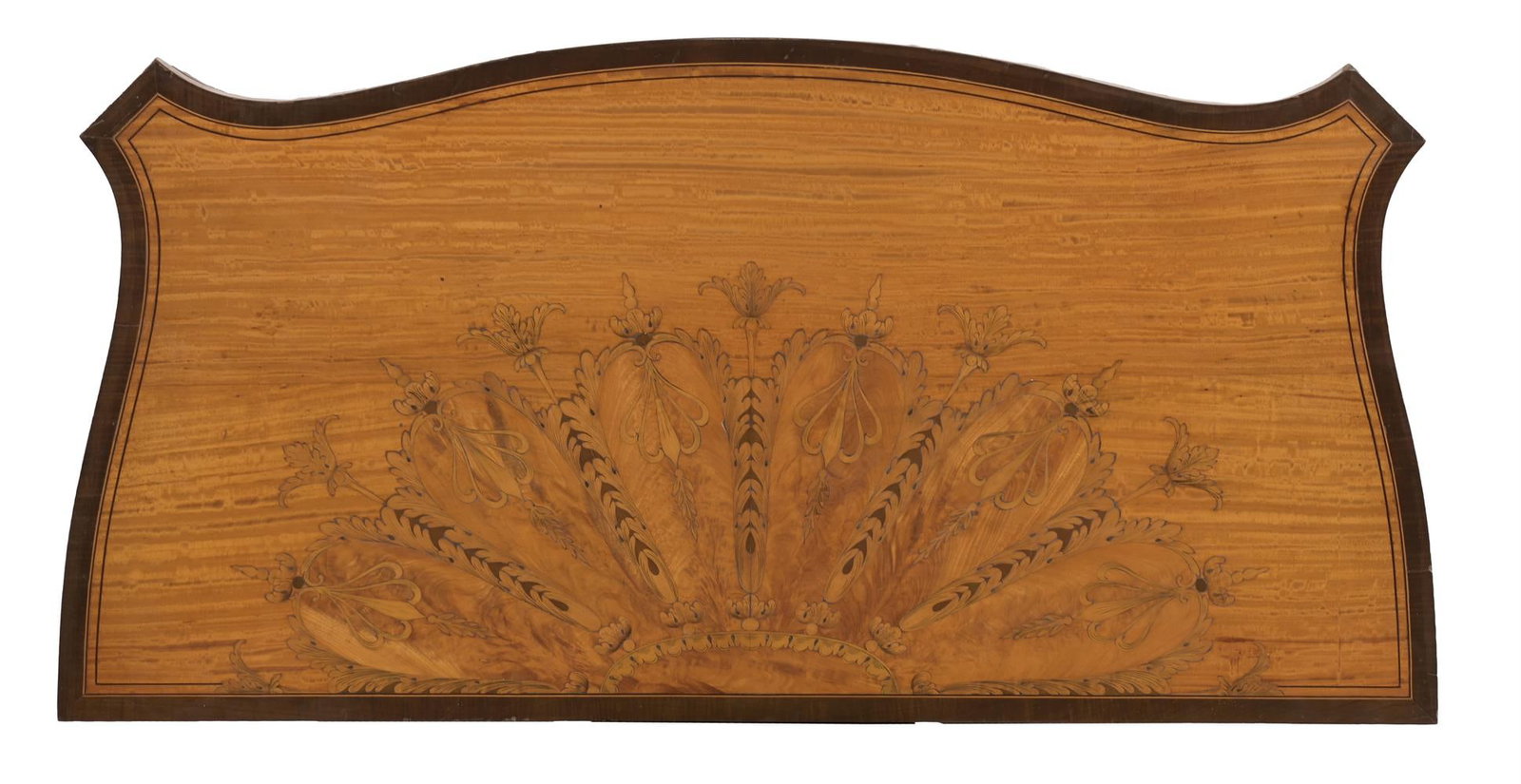 Y A SATINWOOD AND MARQUETRY SERPENTINE CARD TABLE, LAST QUARTER 19TH CENTURY - 4