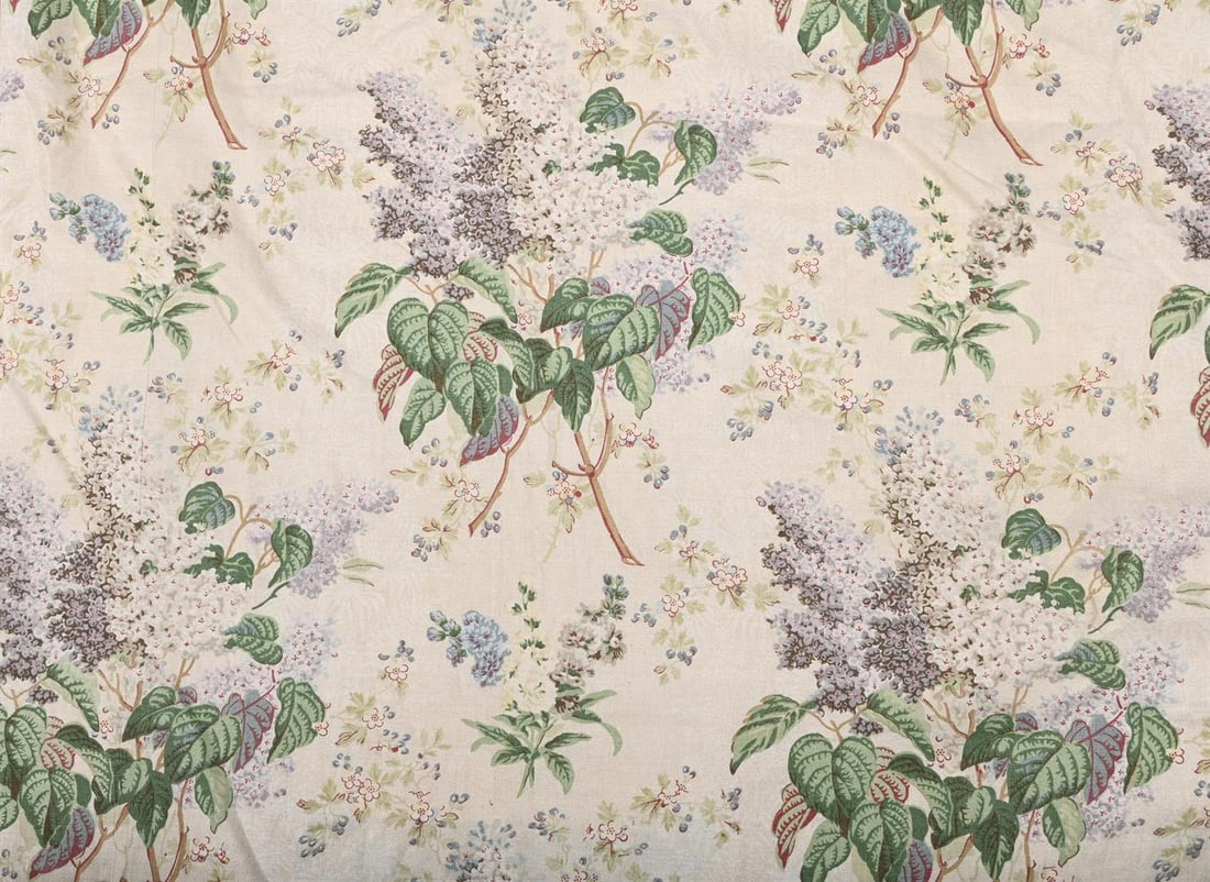 A PAIR OF FLORAL PATTERNED CURTAINS - 2