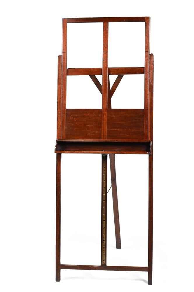 A VICTORIAN MAHOGANY AND BRASS ADJUSTABLE PICTURE EASEL, LATE 19TH CENTURY - 2