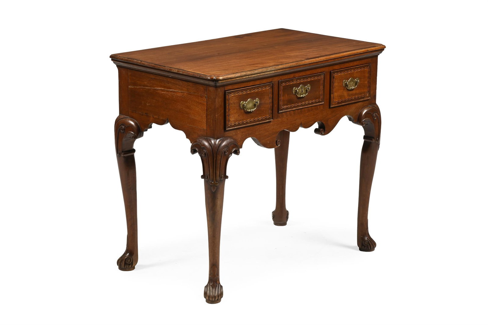 A GEORGE II MAHOGANY AND WALNUT SIDE TABLE OR LOWBOY, PROBABLY IRISH, CIRCA 1745 (1 of 3)