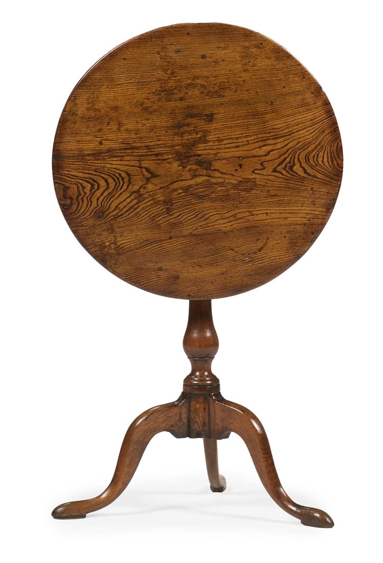 A GEORGE II ASH AND OAK TRIPOD OCCASIONAL TABLE, CIRCA 1740 (1 of 4)