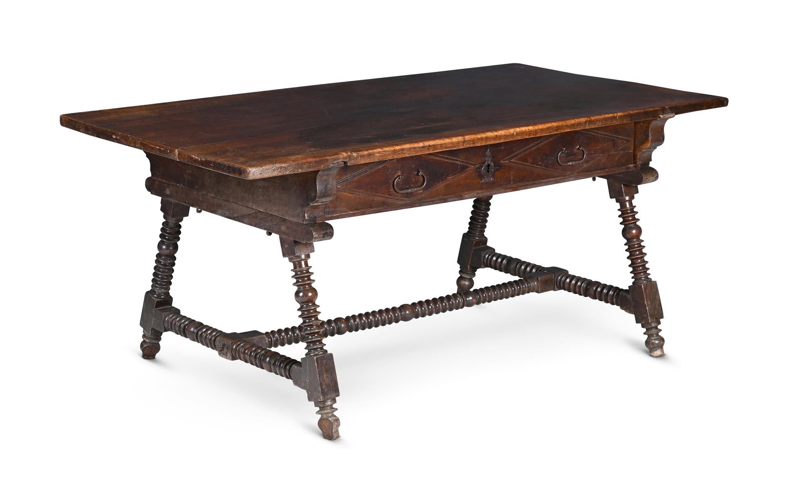 A SPANISH CARVED WALNUT CENTRE OR WRITING TABLE, 18TH OR EARLY 19TH CENTURY (1 of 6)