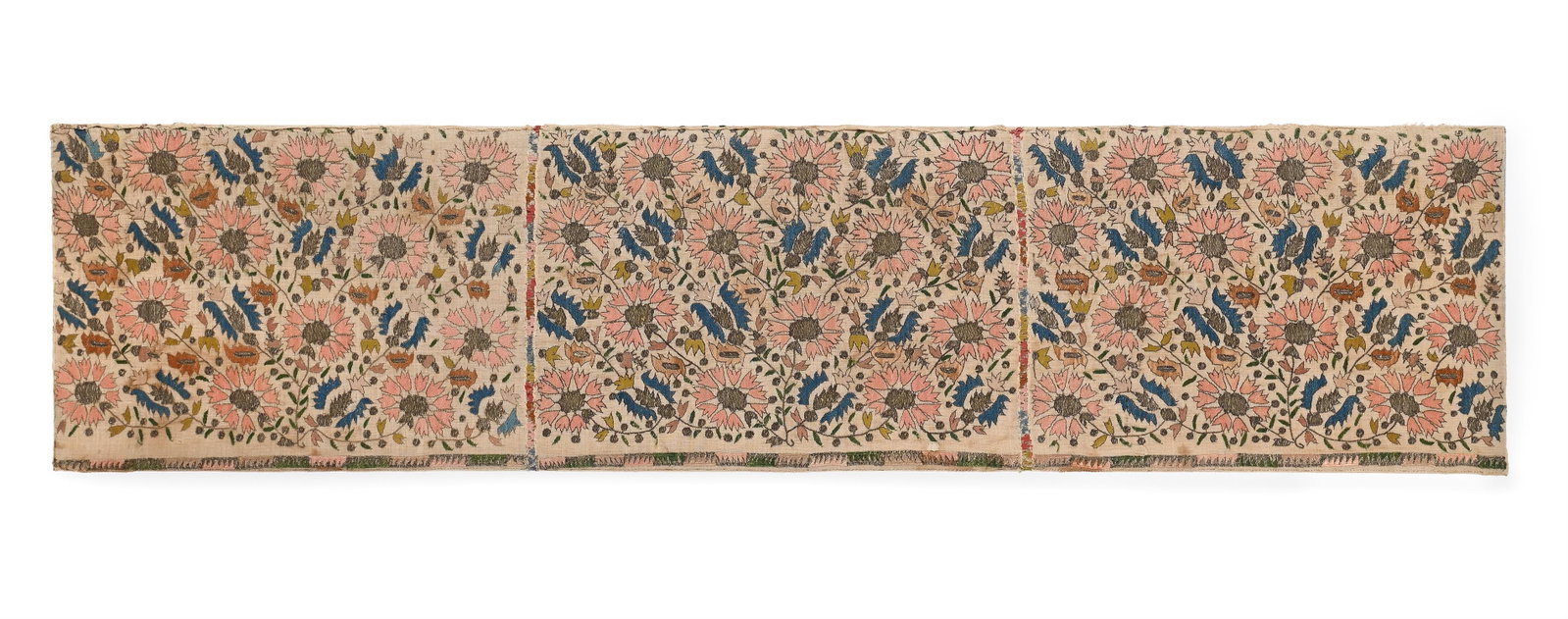AN OTTOMAN SILK AND METAL THREAD EMBROIDERY, CIRCA 1800 (1 of 3)