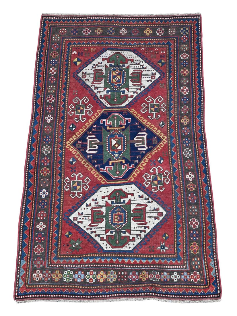 A LORI PAMBAK KAZAK RUG, CIRCA 1890, SOUTH CAUCASUS (1 of 4)