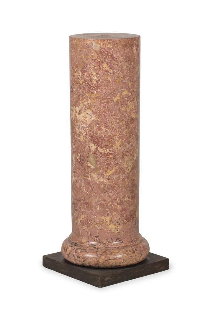 A SCAGLIOLA COLUMN PEDESTAL, 19TH CENTURY (1 of 3)