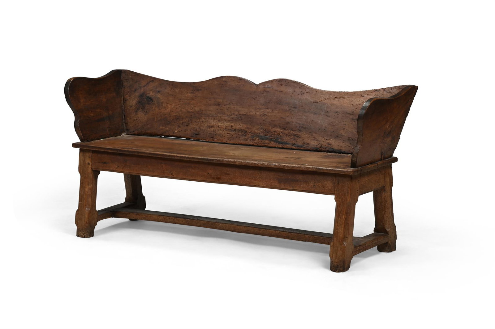 A WALNUT HALL BENCH, PROBABLY TYROLEAN, FIRST QUARTER 19TH CENTURY (1 of 5)