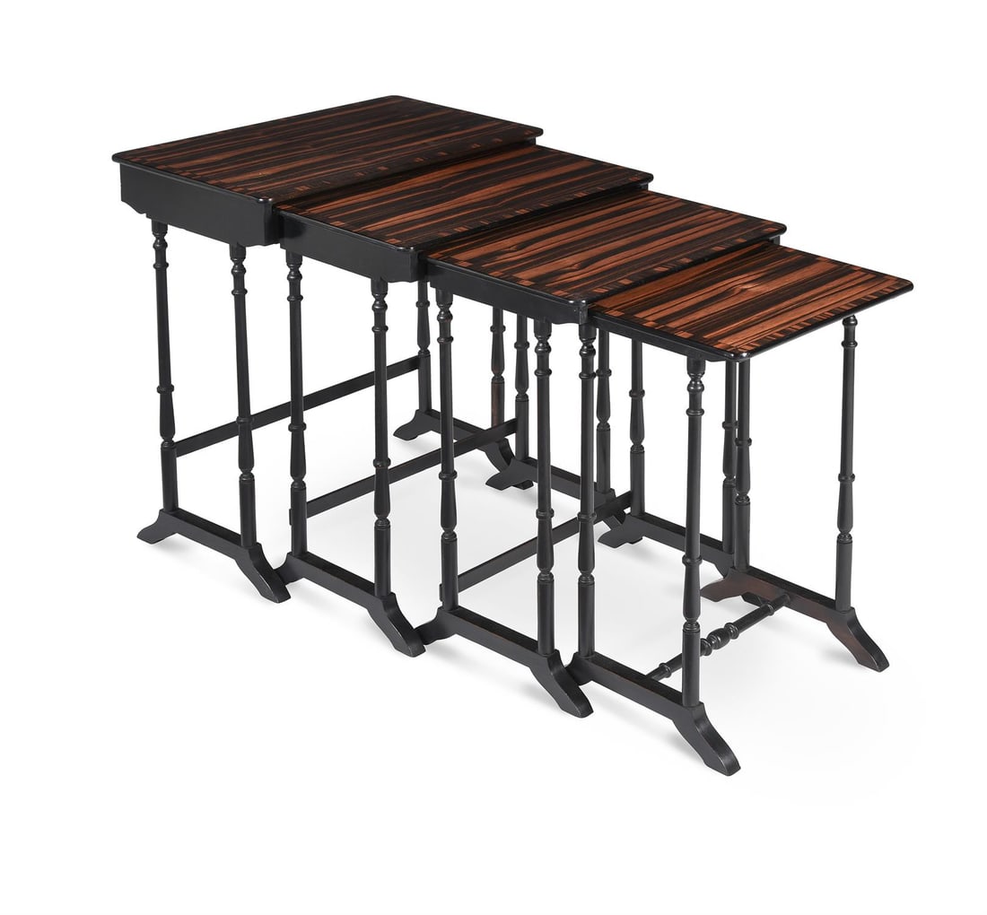 Y A COROMANDEL AND CROSSBANDED QUARTETTO NEST OF TABLES, IN REGENCY STYLE, OF RECENT MANUFACTURE (1 of 3)