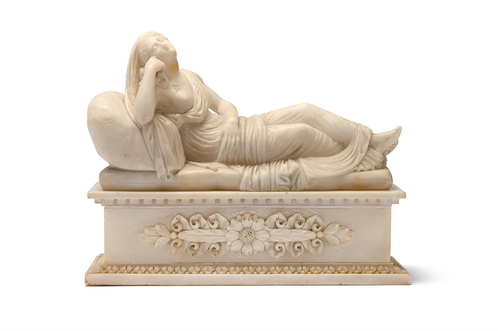 AFTER THE ANTIQUE, AN ALABASTER FIGURE OF THE SLEEPING ARIADNE, ITALIAN, EARLY 19TH CENTURY (1 of 3)