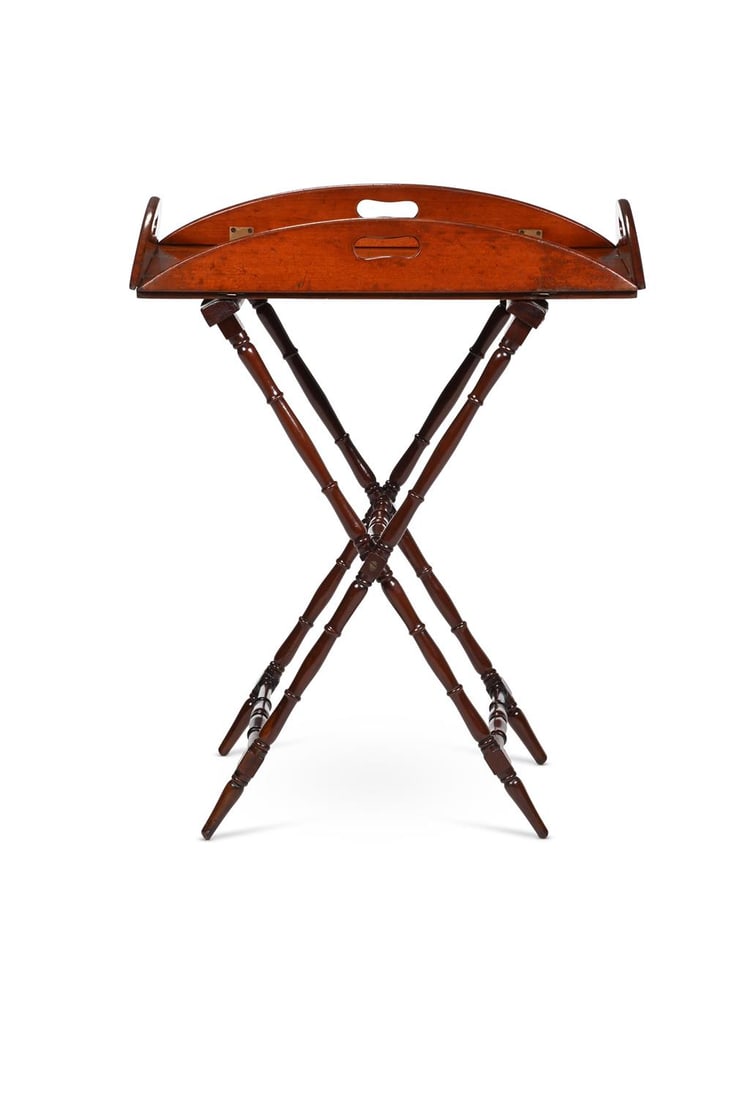 A GEORGE IV MAHOGANY BUTLER'S TRAY ON STAND, CIRCA 1825 (1 of 3)